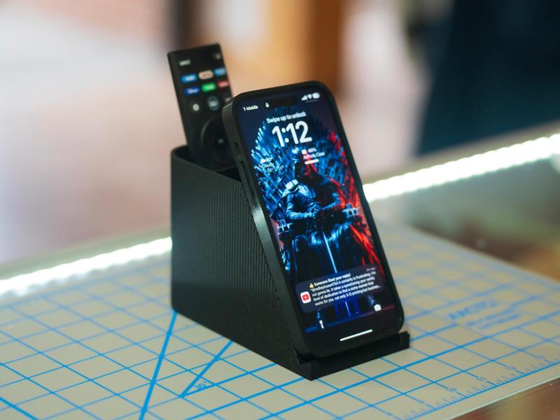 Phone stand, organization, remote storage