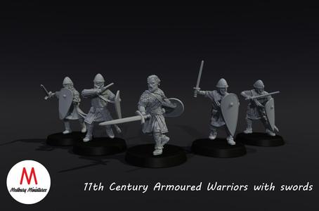 11th century Armoured Warriors with swords x5
