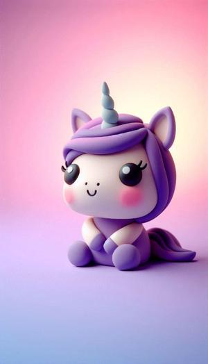 Baby Unicorn Clay character kawaii 3D Model