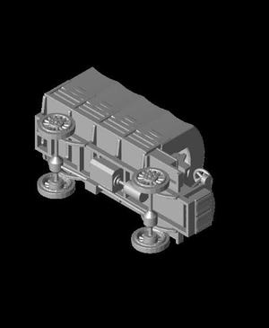 1/100 Scale FWD B 3-Ton 1917 US Army Truck with Co.stl