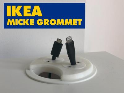 IKEA MICKE Grommet [WITH CABLE HOLDERS]