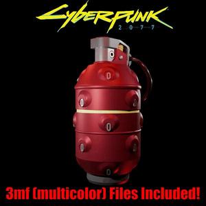 Cyberpunk 2077 CHAR Incendiary Grenade / Videogame Prop Replica 3mf Military Fun 3d print