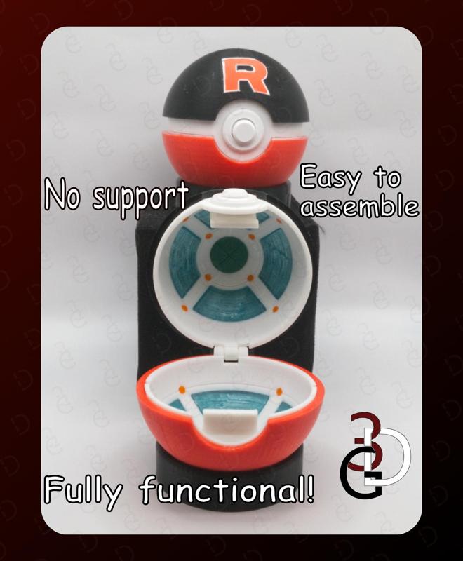 Functional Team Rocket Pokeball Full Detailed