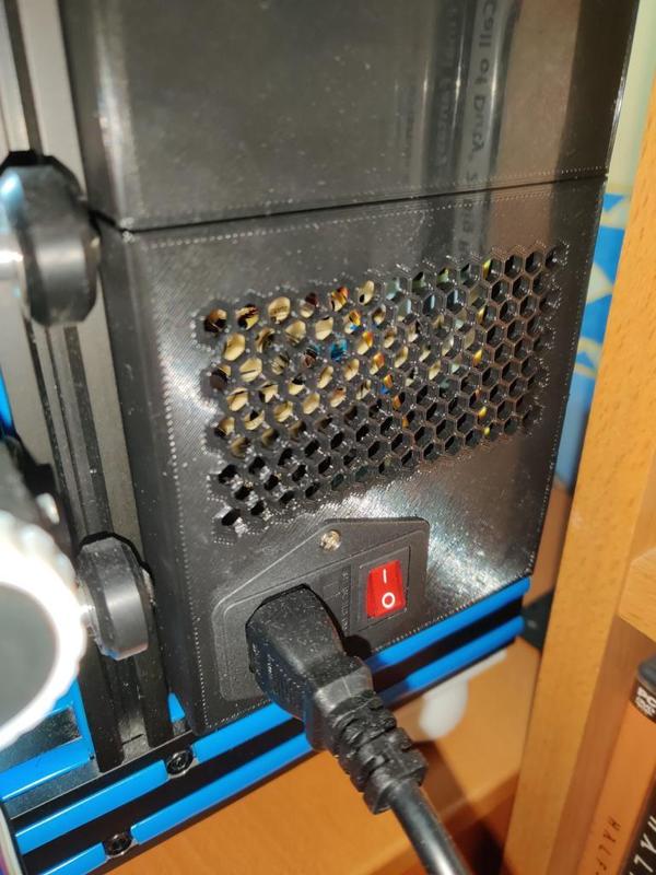 WellFan Remix - Mean Well LRS-350-24 - More hexagons! And a relocated plug hole