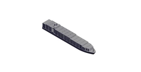 1/700 Scale 3,300 TEU Container Ship.stl