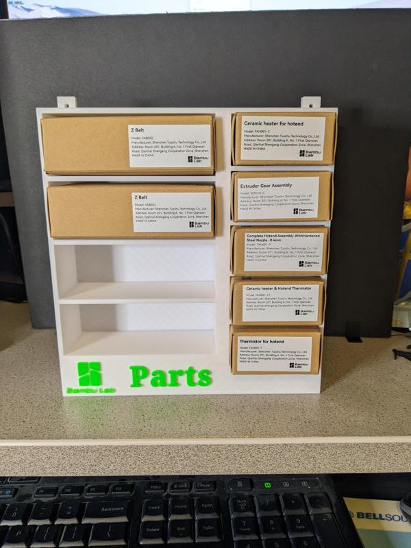 Bambu Lab SM/MED Parts Wall Mount Storage Shelf