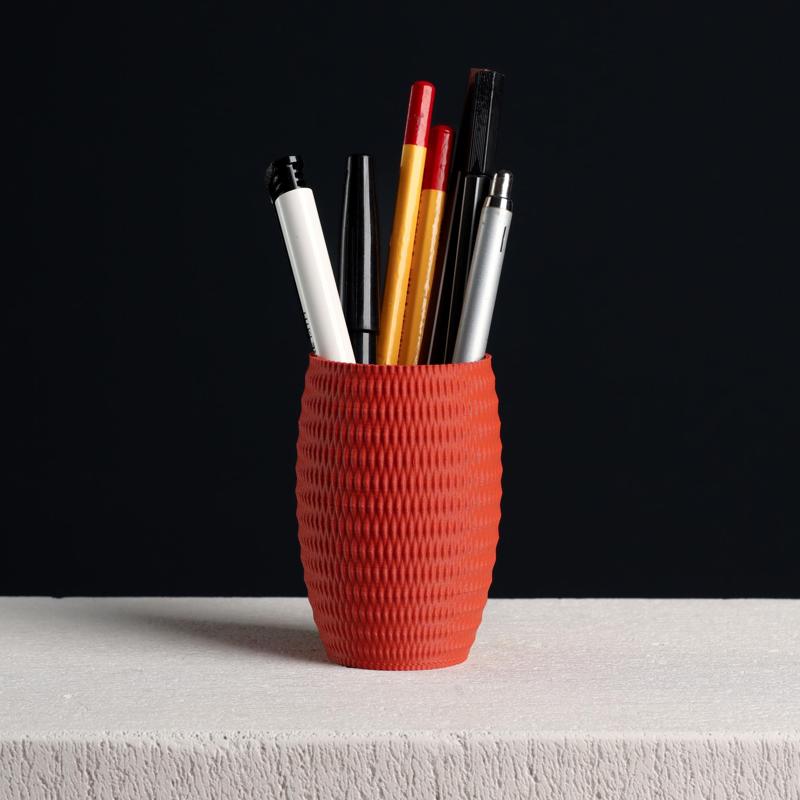 Textured Pencil Cup, Office Organizer (vase mode) 