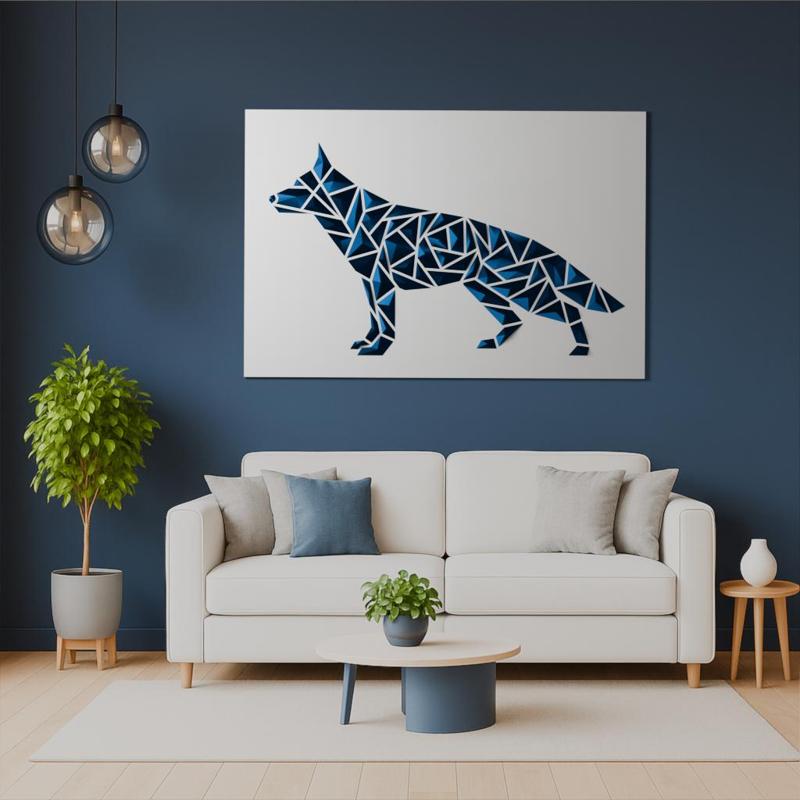 “German shepherd style” - Geometric dog wall art