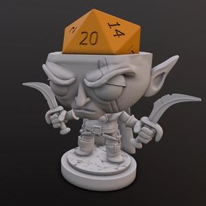 Elf/ Drow Rogue Dice Head