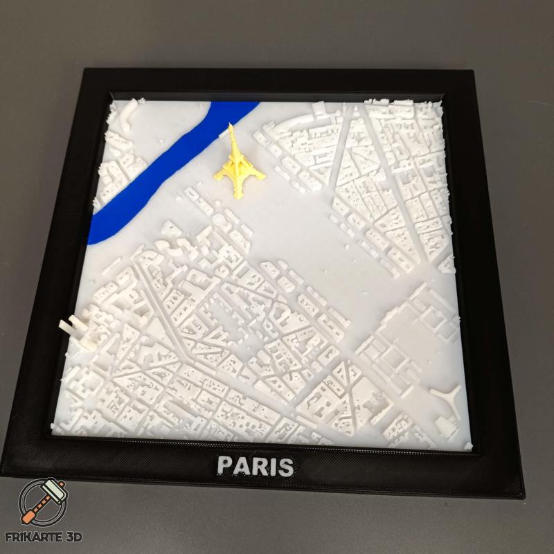 Paris Landmarks 3D City Map