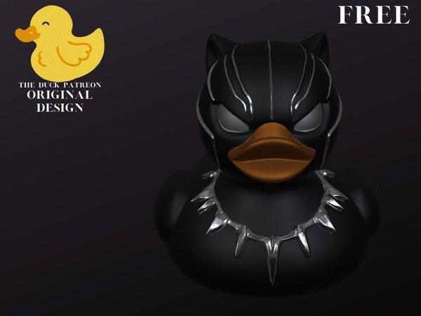 BLACK PANTHER RUBBER DUCK