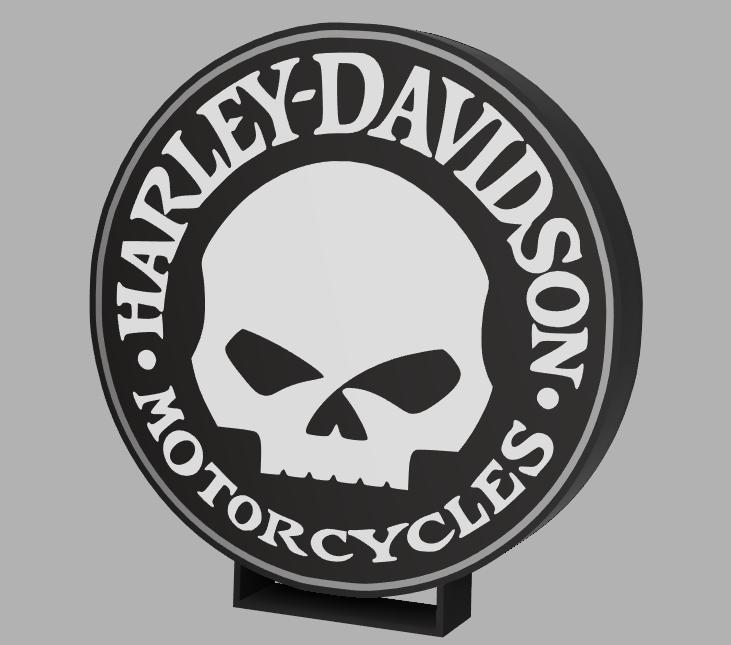 LightBox - Harley Davidson Skull