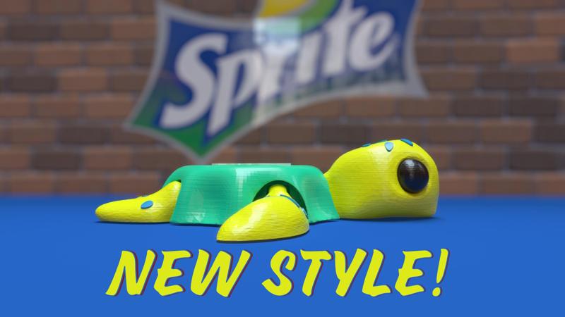 Bottle Capped Sea Turtle  -  Flexi Toy Animal