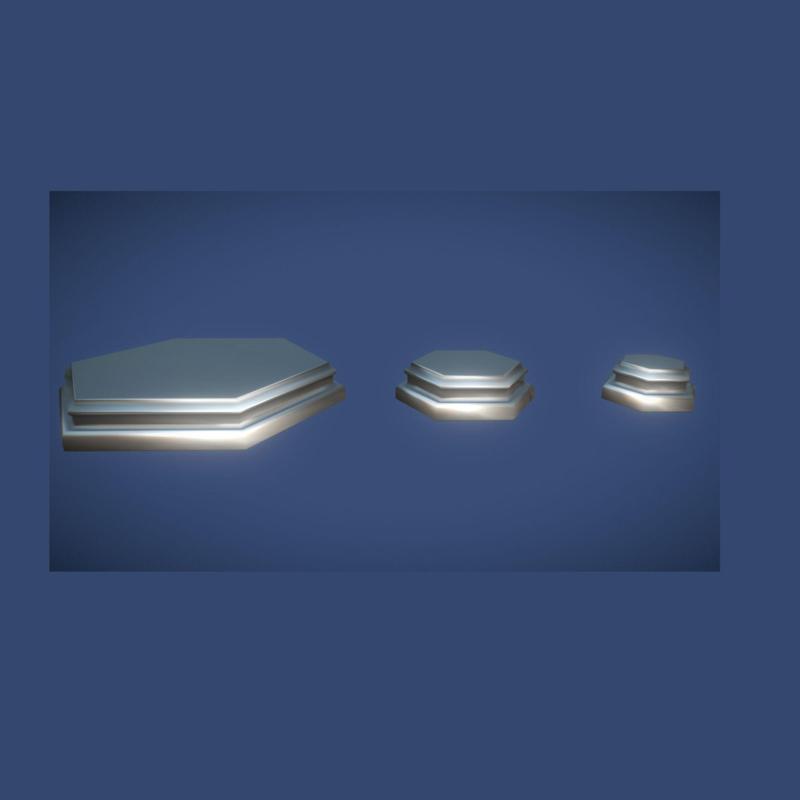 The essence of three hexagonal elevation pedestals