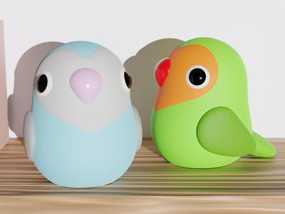 Cute Lovebird Decoration / Keychain
