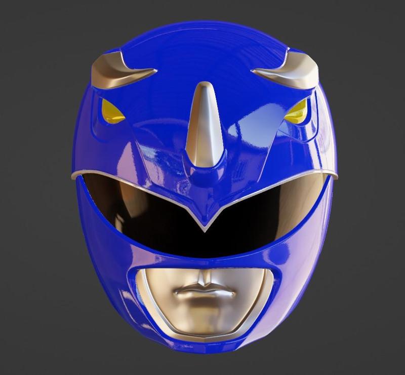 POWER RANGERS MMPR BLUE RANGER V2 HELMET 3D print model