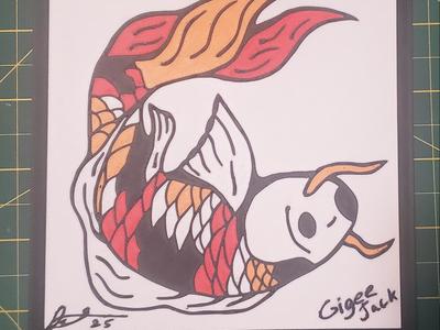 Koi wall art - from digital drawing (2 of 2)