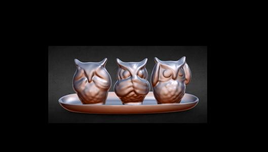 3 owl see hear say no evil