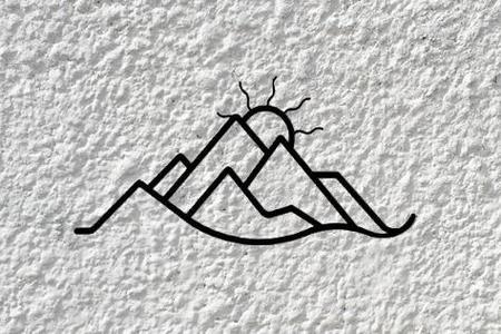 landscape beach sun mountain mountain mural painting home decor wall art wall art