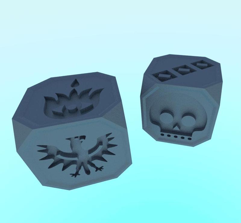 Action and Faction bones for Dune Dice Game - board game free 3D model