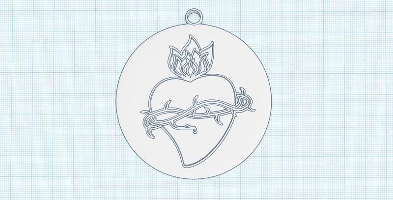 Sacred Heart, Holy Spirit, Divine Love, Crown of Thorns, Crucifixion, Holy Blood, spiritual symbol keychain, charm, pendant, talisman