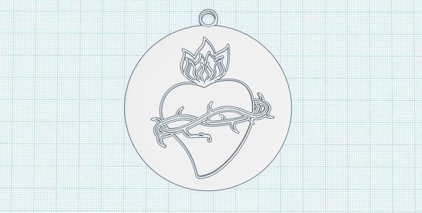 Sacred Heart, Holy Spirit, Divine Love, Crown of Thorns, Crucifixion, Holy Blood, spiritual symbol keychain, charm, pendant, talisman