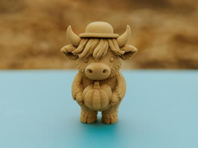 Autumn Pumpkin Friend Cow