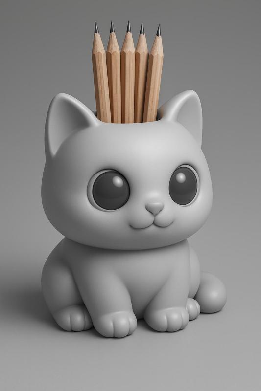 🐱 Cat Pencil Holder - STL File for 3D Printing