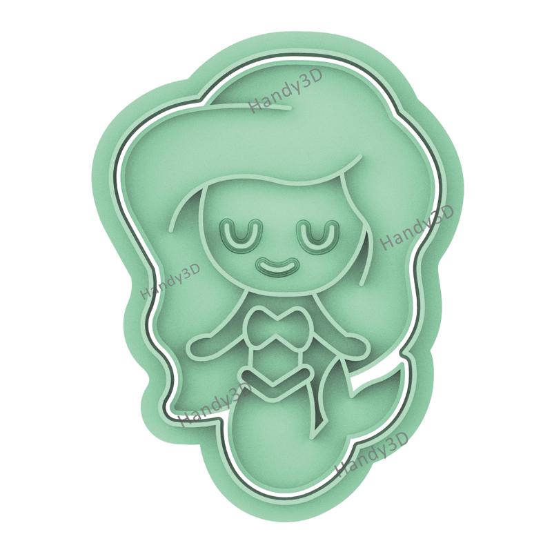Ariel little mermaid chibi body cookie cutter 8cm