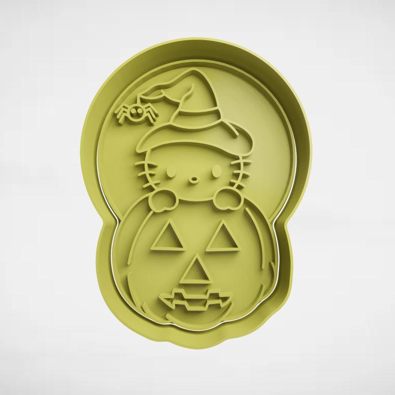 Hello kitty halloween on pumpkin