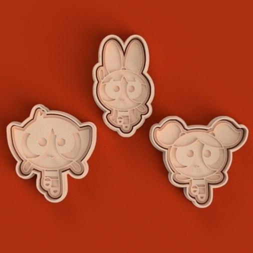 Powerpuff Girls cutters + stamps / Powerpuff Girls cutters + stamps
