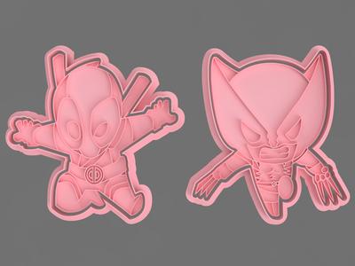 DEADPOOL AND WOLVERINE CUTTERS FOR COOKIES AND FONDANT