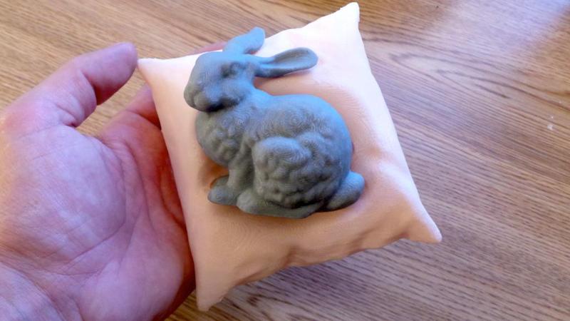 Stanford bunny resting on a pillow