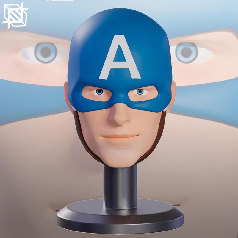 CAPTAIN AMERICA - CUSTOM 3D PRINTABLE HEAD FOR MARVEL ACTION FIGURES (STL FILE)