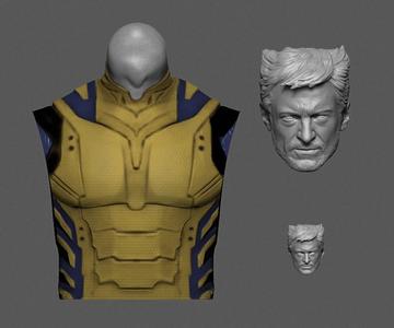 (1/6 1/12) Marvel Wolverine Logan Deadpool Hugh Jackman Deadpool & Wolverine bust headsculpt
