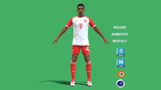 3D Rigged Jamal Musiala Bayern Munich 2024