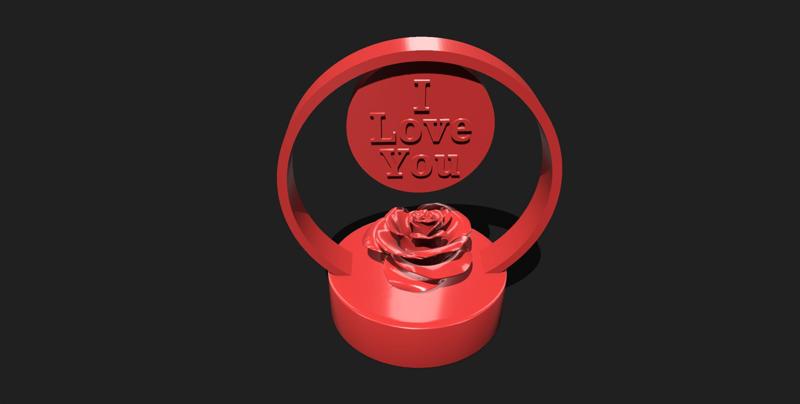 Rose and I love you message, love gift, engagement gift, proposal, wedding, Valentine's Day gift, anniversary gift, ring holder