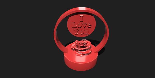 Rose and I love you message, love gift, engagement gift, proposal, wedding, Valentine's Day gift, anniversary gift, ring holder