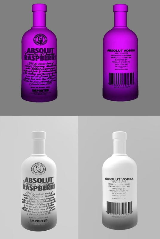 lampe lithophanie bouteille vodka absolut raspberri