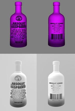 lampe lithophanie bouteille vodka absolut raspberri