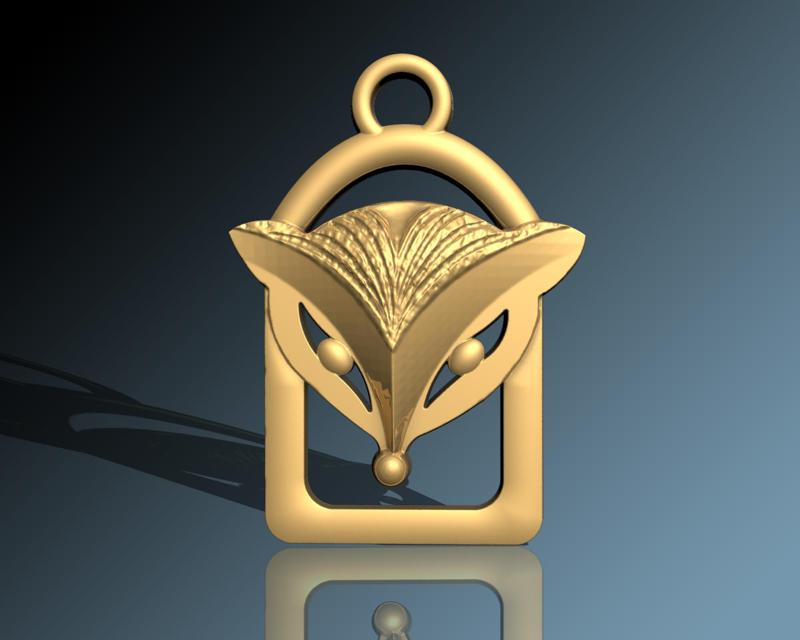 fox head pendant