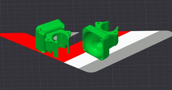 VZBOT:Dragon UHF 40mm fan duct with HEX-NUTS