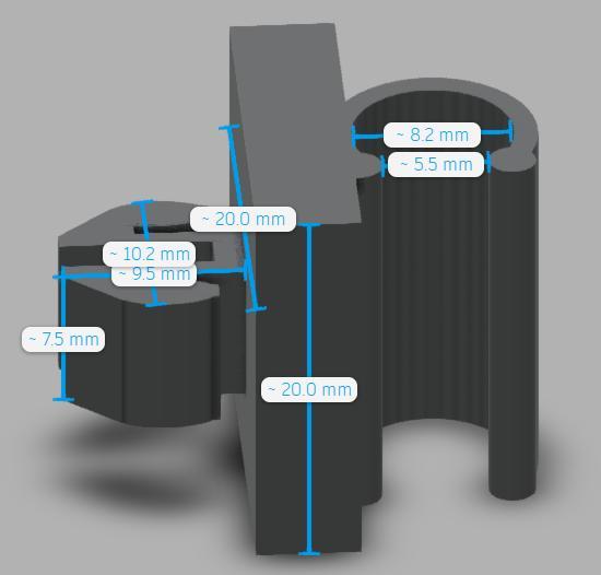Spare clip for 8 mm automotive hood rod