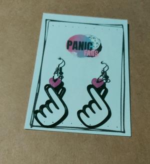 Pendant earrings or keychain heart with the hand