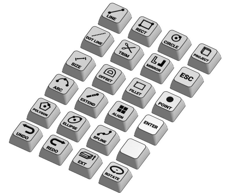 3D CAD macro keycaps