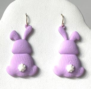 Puffy Bunny Earrings Easter Jewelry