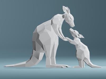 Low poly Kangaroo Low poly Kangaroo