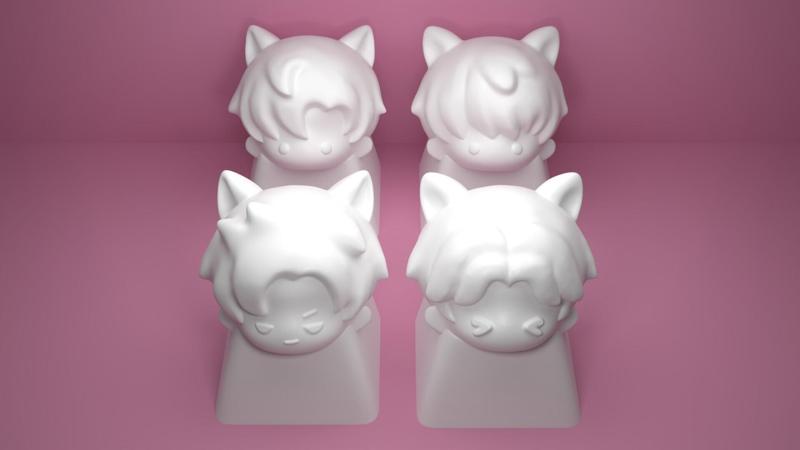 Cat Ears Keycaps – Love and Deepspace Inspired