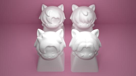 Cat Ears Keycaps – Love and Deepspace Inspired