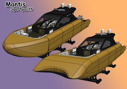 Mantis Mini Sportyacht Jet Boat "220 print bed"